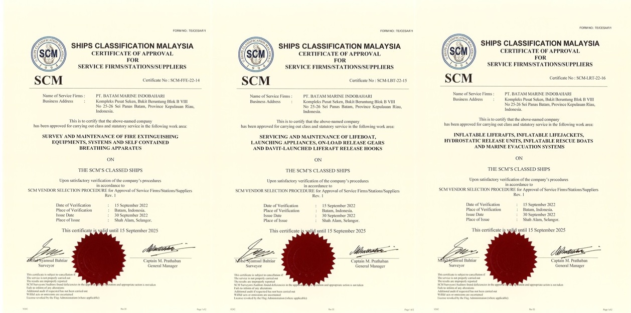 PT. BATAM MARINE INDOBAHARI MARINE SAFETY EQUIPMENT